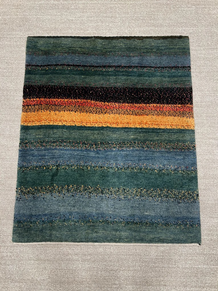 Gabbeh Tappeto 100x120 Verde (Iran) Annodato A Mano