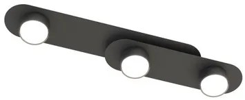 Lampada da soffitto in acciaio STILO 3 nera da interno 3xGX53