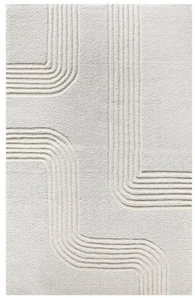 TOBIAS - tappeto in lana avorio con decoro