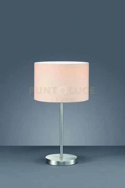 Hotel lampada da tavolo acciaio e paralume bianco h 55cm 1 luce att...