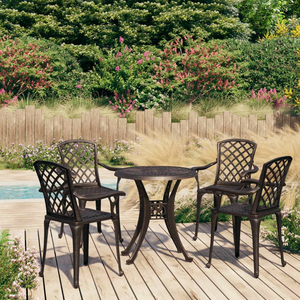 Set Da Bistrot 5 Pz İn Alluminio Pressofuso Bronzo /