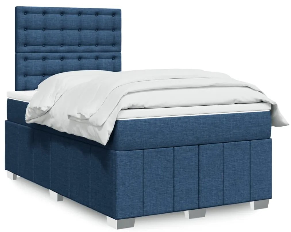 Giroletto A Molle Con Materasso Blu 120x190 Cm İn Tessuto /