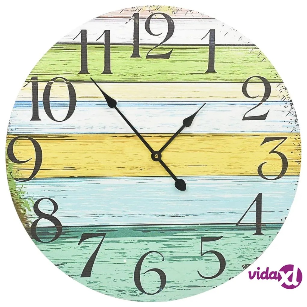 vidaXL Orologio da Parete Multicolore 60 cm in MDF
