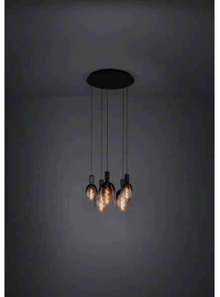 Eglo 390267 - Lampadario a sospensione con filo HUEBRO 5xE27/40W/230V nero