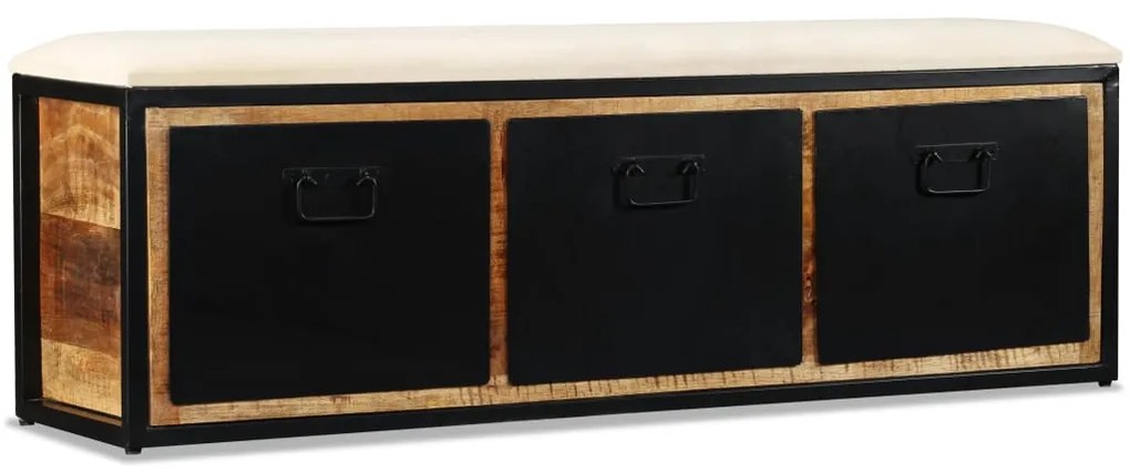 Cassapanca Con 3 Cassetti Legno Di Mango 120x30x40 Cm /