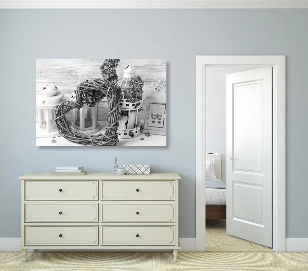 Quadro su tela – In atmosfera vintage in bianco e nero