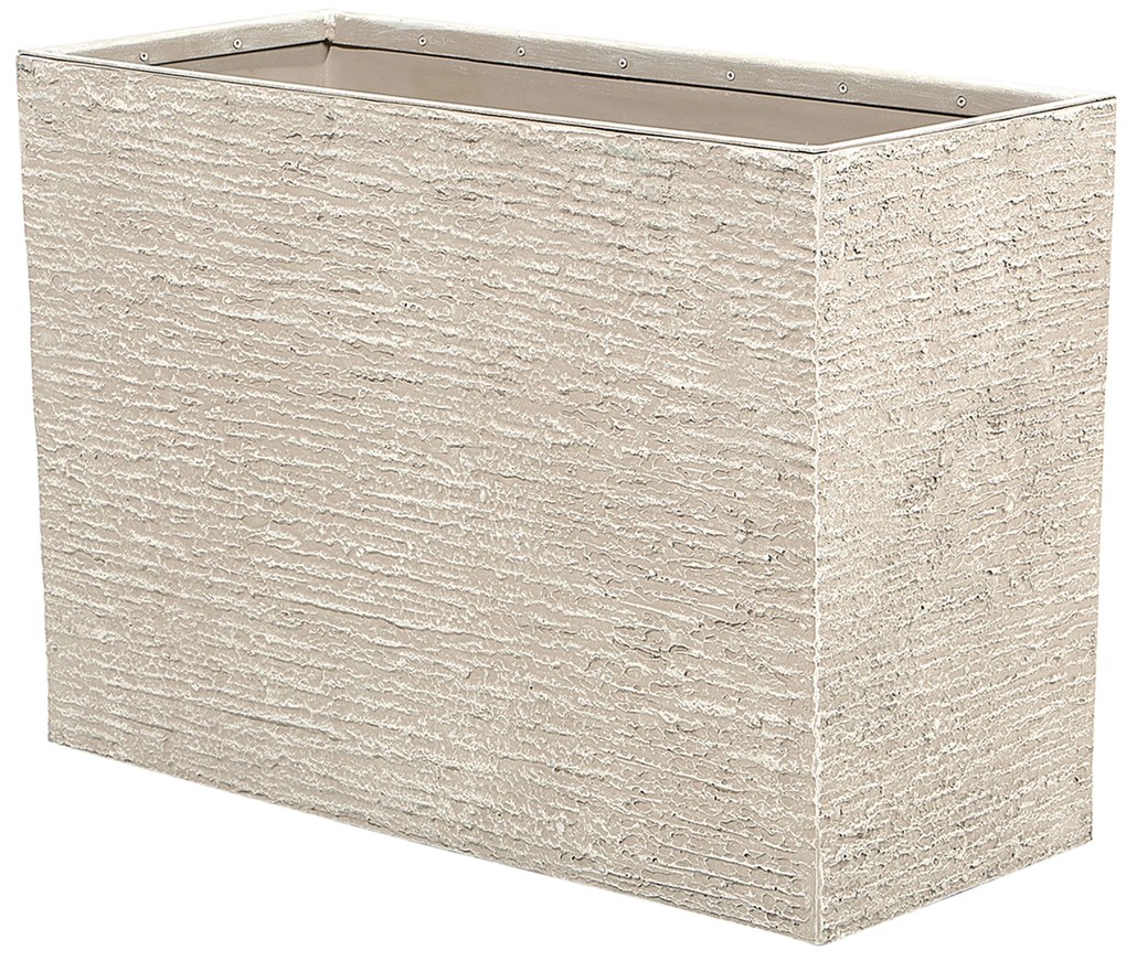 Vaso rettangolare per interno ed esterno beige 34x80x56cm EDESSA Beliani