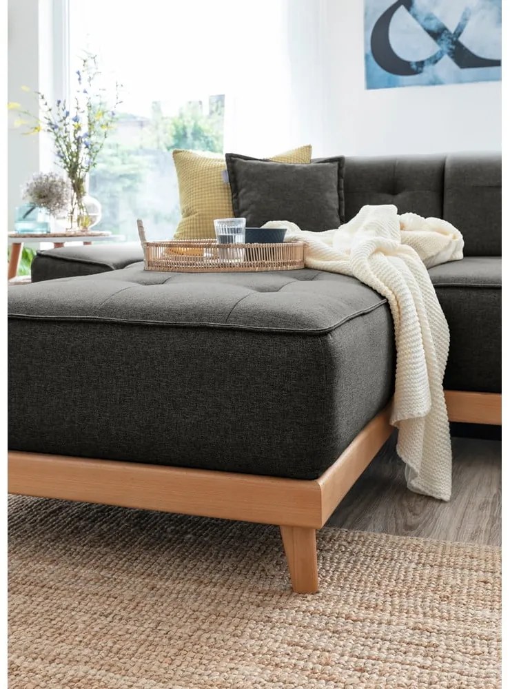 Divano letto a U grigio scuro, angolo destro Dazzling Daisy - Miuform