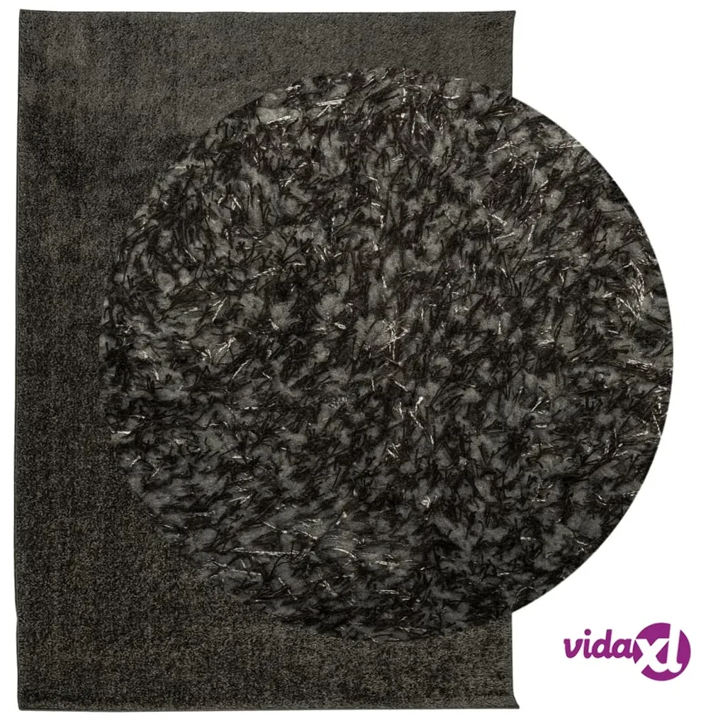 vidaXL Tappeto a Pelo Lucido Lungo ISTAN Effetto Antracite 200x280 cm