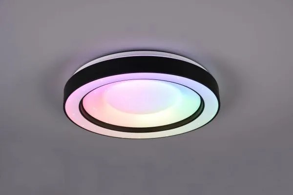 Plafoniera arco led diffusore bianco effetto stelle con bordo cromo...