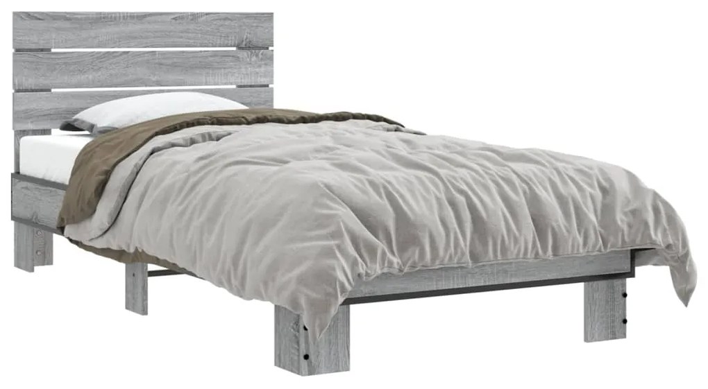 Giroletto Grigio Sonoma 75x190cm İn Legno Multistrato E Metallo /