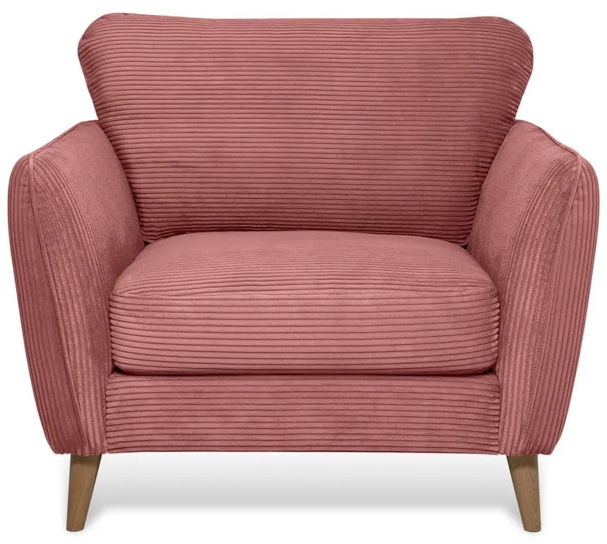 Poltrona in velluto a coste rosa Paris - Scandic