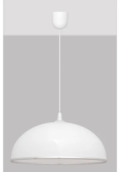 Lampadario su fune CIRCLE 1xE27/15W/230V bianco