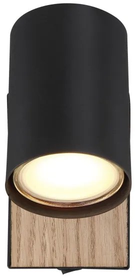 Globo 57911-1BW - Applique da parete orientabile ROBBY 1xGU10/25W/230V nero/marrone