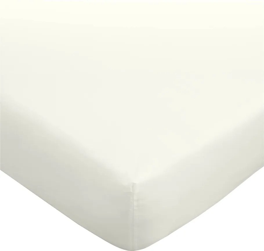 Lenzuolo crema in cotone egiziano elasticizzato 135x190 cm - Bianca