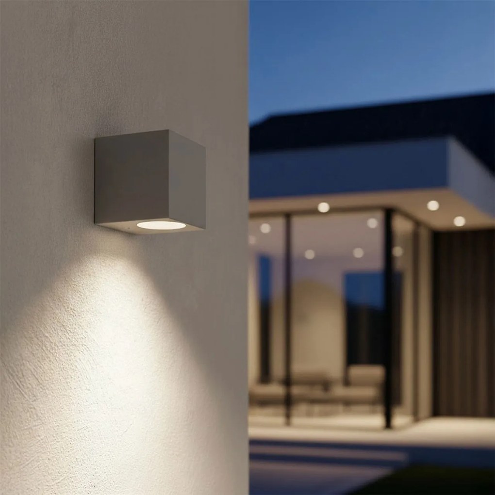 Applique Quadrata Monodirezionale IP65 - GU10 Grigio