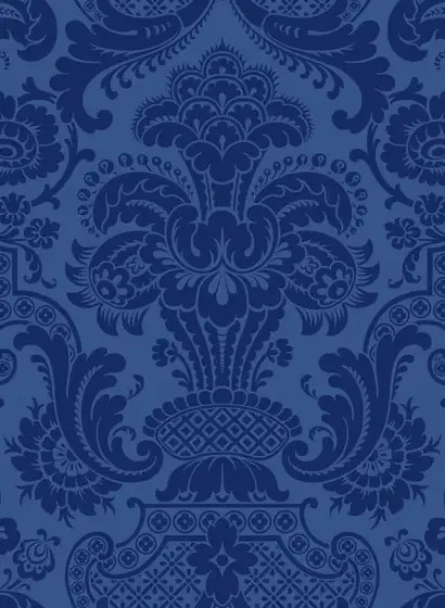 Damask Tapete Petrouchka von Cole & Son - Indigo Blue