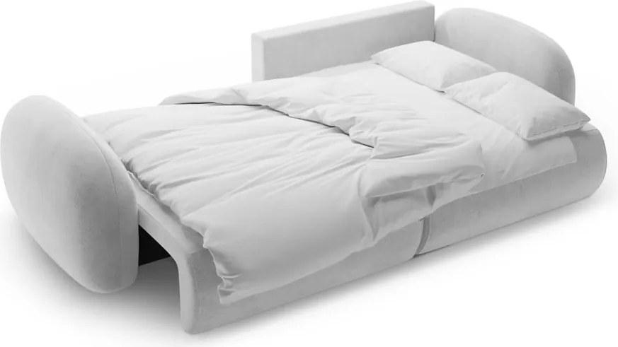 Divano angolare grigio chiaro allungabile/con contenitore con rivestimento in velluto Tonale – Cosmopolitan Design