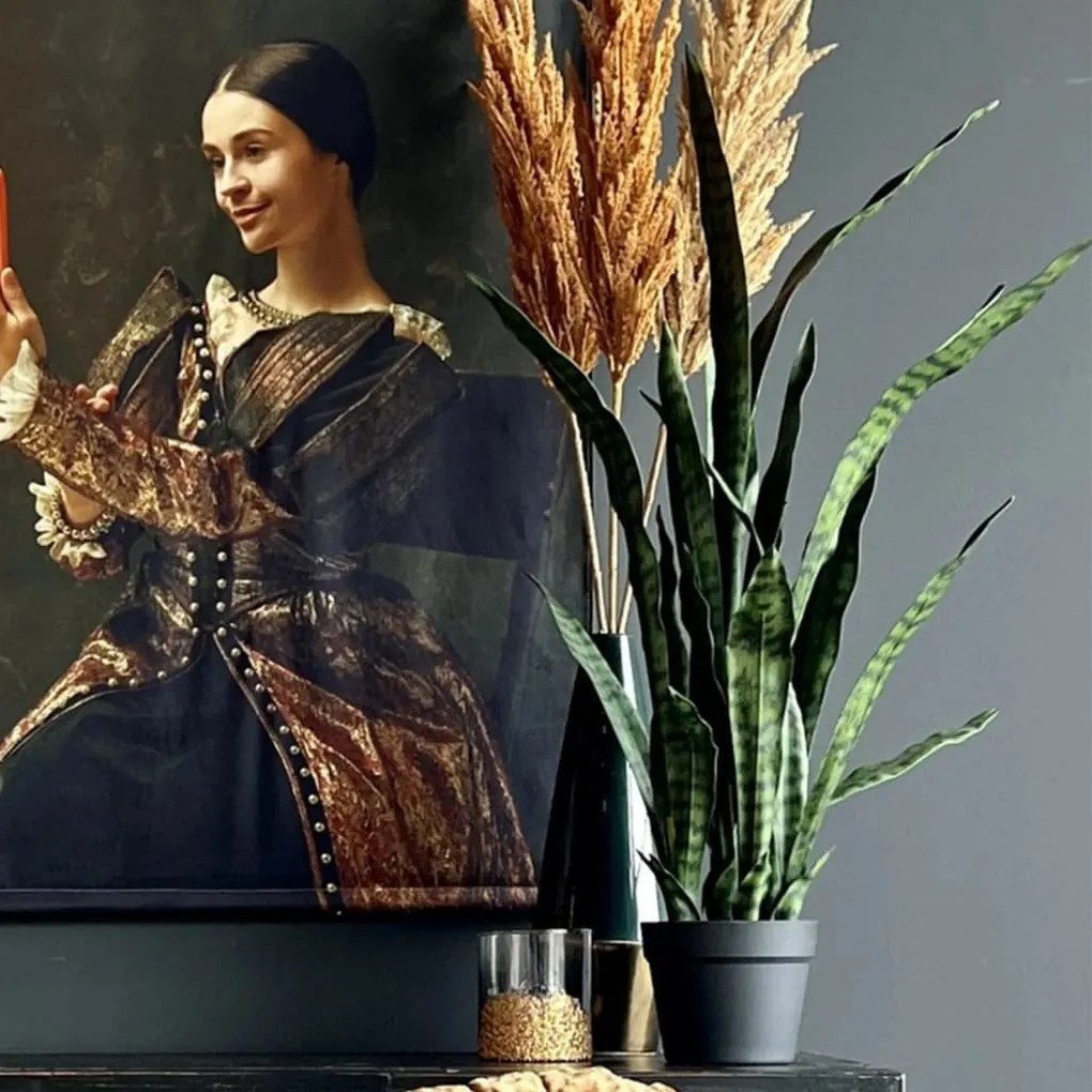 Pianta Artificiale Sansevieria İn Vaso 60 Cm /