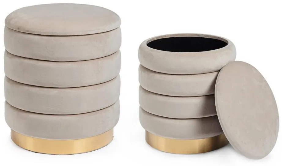 Set di 2 pouf DARINA colore beige