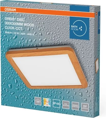 Osram - Plafoniera LED per bagno ORBIS DISC LED/22W/230V 30x30 cm IP44 marrone