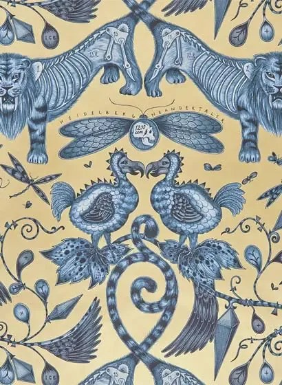 Clarke & Clarke Carta da parati Extinct - Blue
