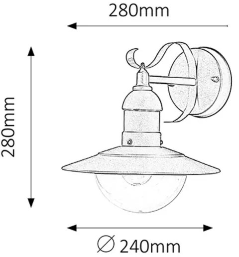 Rabalux 8682 - Applique da esterno OSLO 1xE27/60W/230V