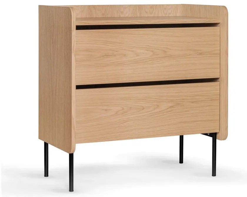 Cassettiera alta colore naturale in rovere 80x82 cm Wrap - Bonami Selection