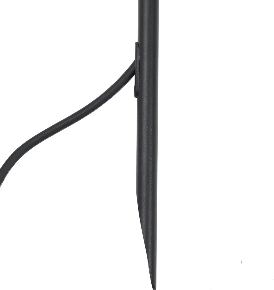 Faretto a picchetto nero 80 cm con LED regolabile IP65, cavo e spina - Carl
