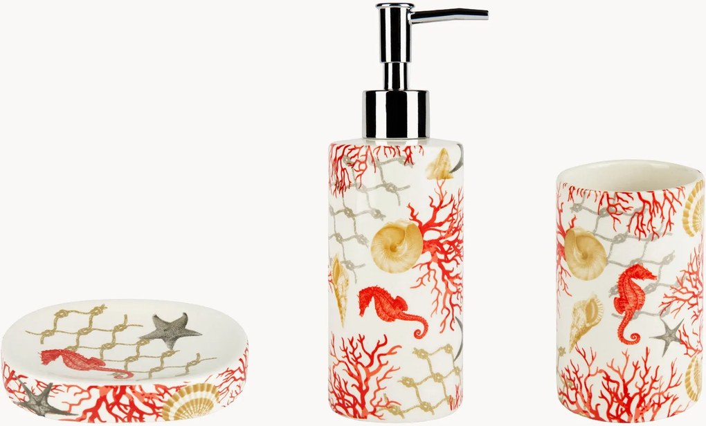 Set di 3 accessori da bagno in ceramica Coral