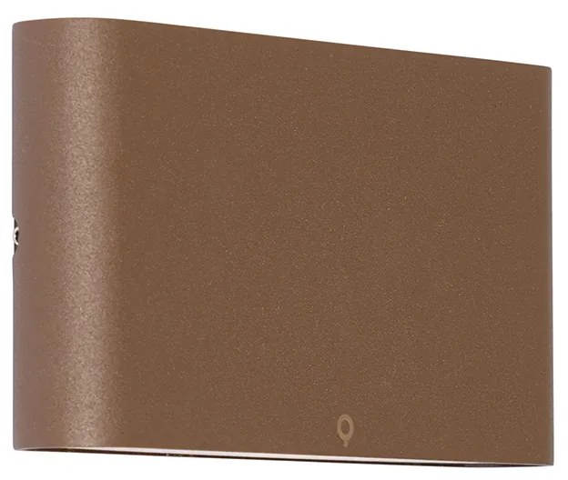 Lampada da parete per esterni moderna marrone ruggine 17,5 cm con LED IP65 - Batt