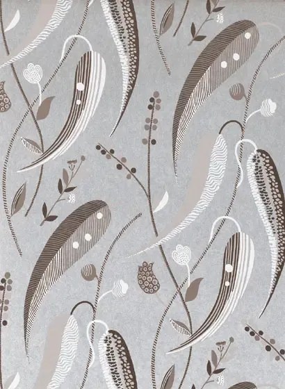 Nina Campbell Carta da parati Colbert - Taupe/ Ivory/ Gilver