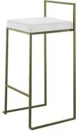 Sgabello bianco e oro 41x41x88 cm Dale OresteLuchetta