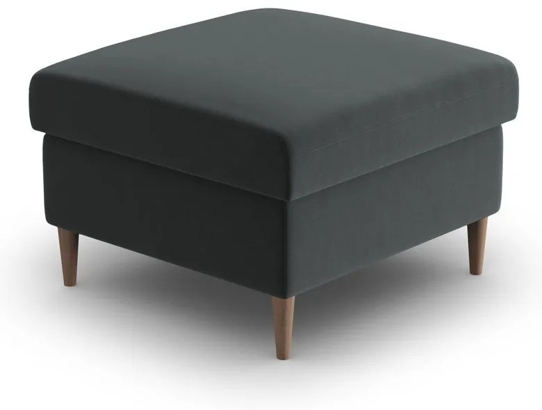 Poggiapiedi grigio scuro con rivestimento in velluto Kyoto – Cosmopolitan Design