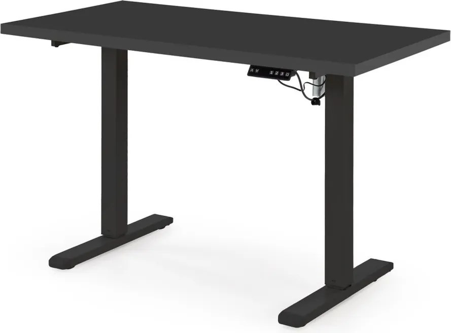 Scrivania regolabile B54 con piano nero e struttura nera – 120x60x75-120 cm