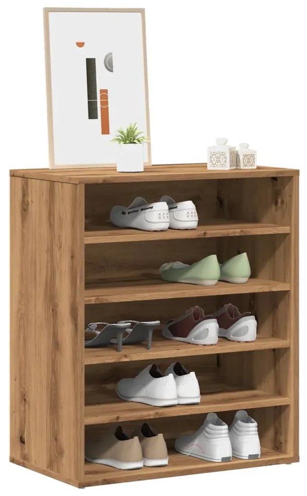 Scarpiera Rovere Artigianale 60x35x70 Cm İn Legno Multistrato /