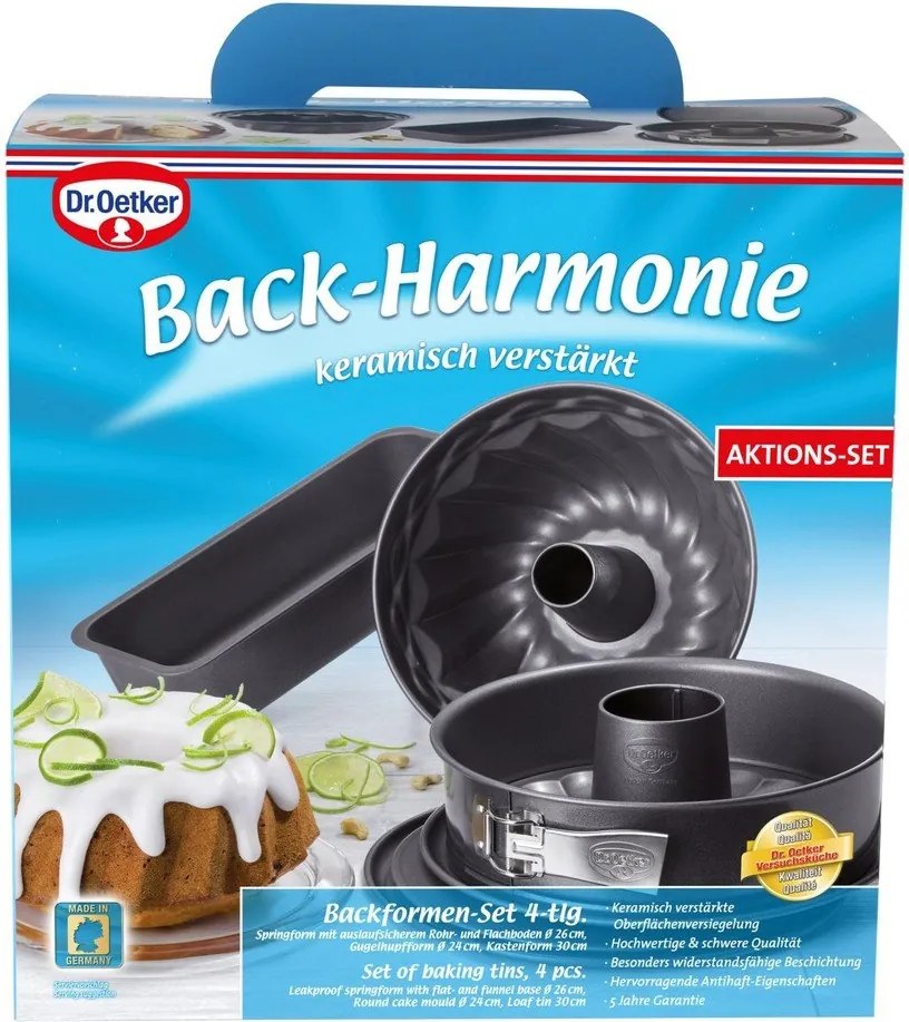 Set di 4 pezzi di teglie in acciaio Quattro - Dr. Oetker