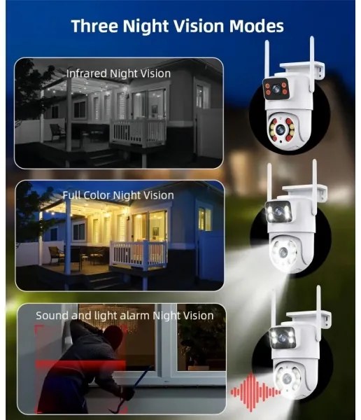 Immax NEO 07783L - Telecamera esterna smart DOUBLE 355° P/T 2x2MP IP65 Wi-Fi Tuy