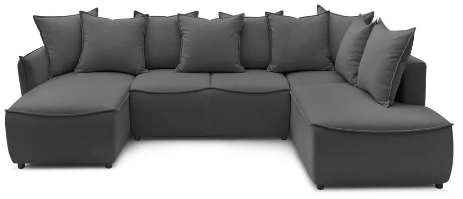 Divano letto angolare grigio scuro (angolo destro) Leon - Bobochic Paris