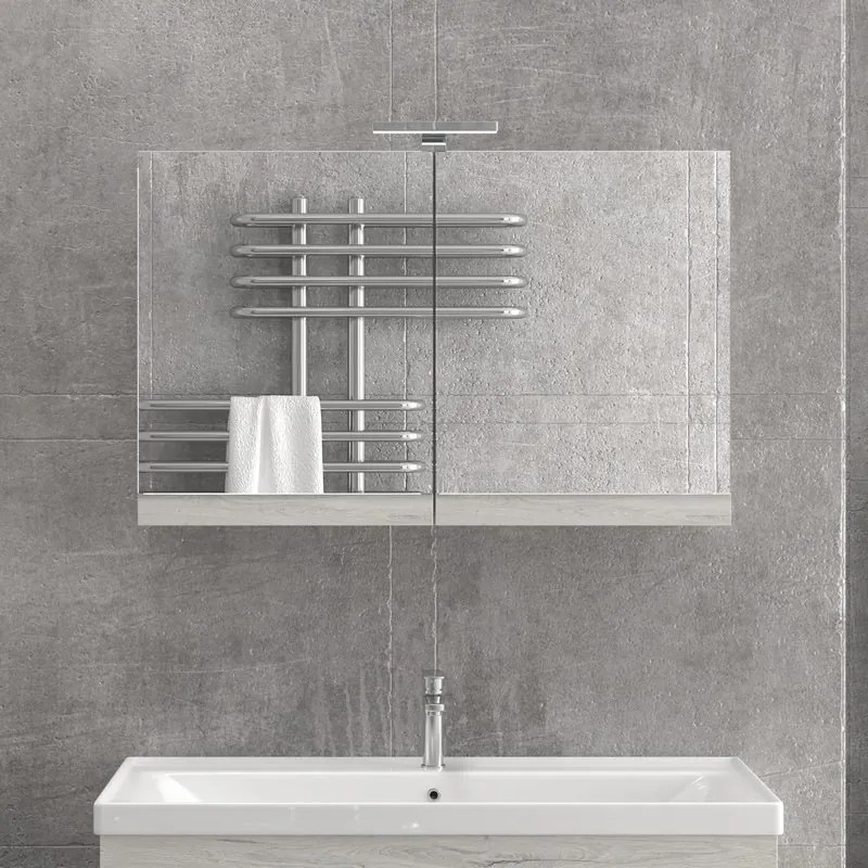 Specchiera bagno contenitore 90 cm con 2 ante NEL-90 - KAMALU
