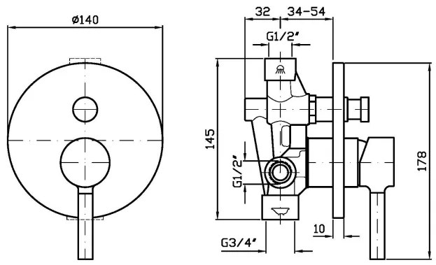 Zucchetti Pan Zp6127 Miscelatore Doccia senza parte Incasso cromo