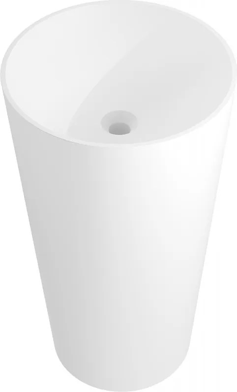 Mexen Onyx-03 lavabo a colonna in conglomerato 45 x 45 cm, bianco opaco - 26534500