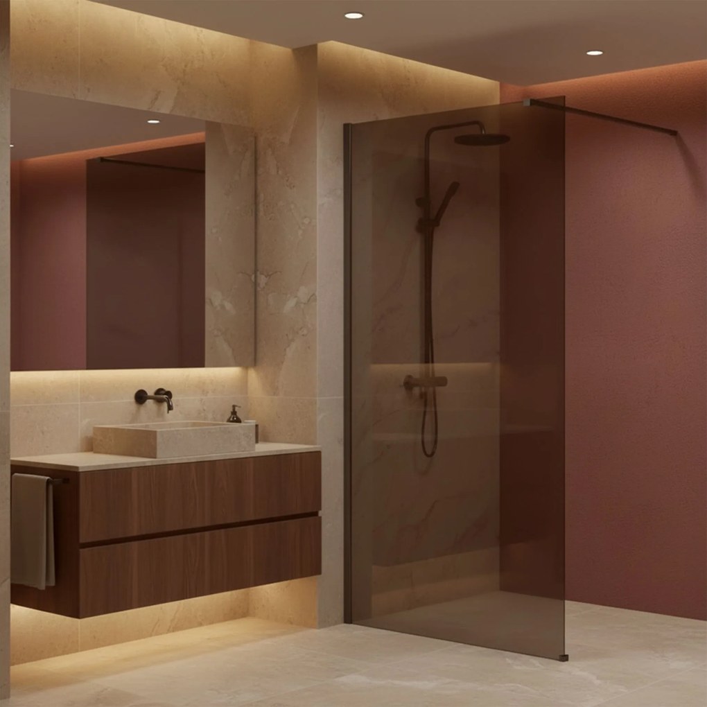 Parete doccia Rea Flexi Brown / Titan 80