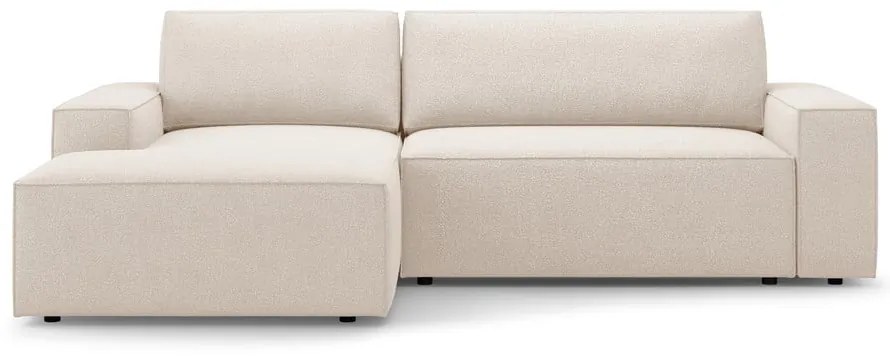 Divano letto in tessuto bouclé beige (angolo sinistro) Jodie - Micadoni Home