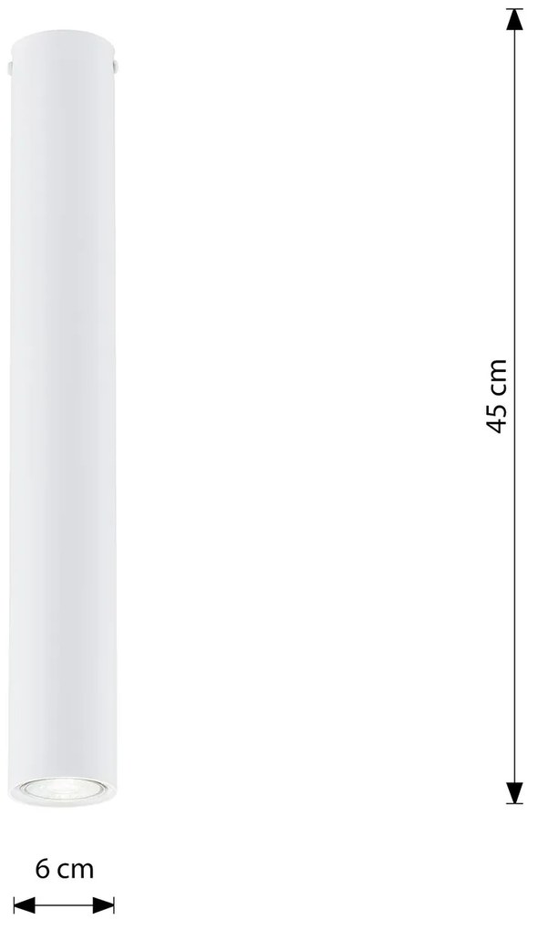 Plafoniera Moderna Faretto Marduk 1 Luce Acciaio Bianco 45 Cm