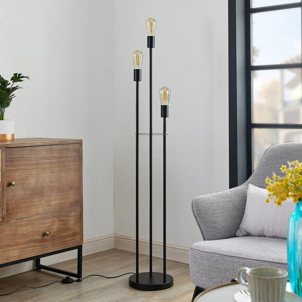 Lindby Fefy piantana, nero, 3 luci
