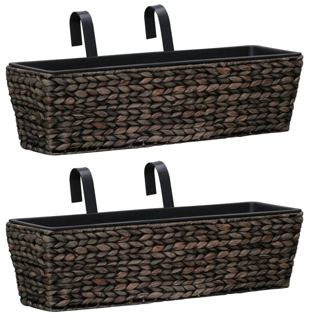 Fioriere 2 Pz İn Giacinto Intrecciato Marrone /