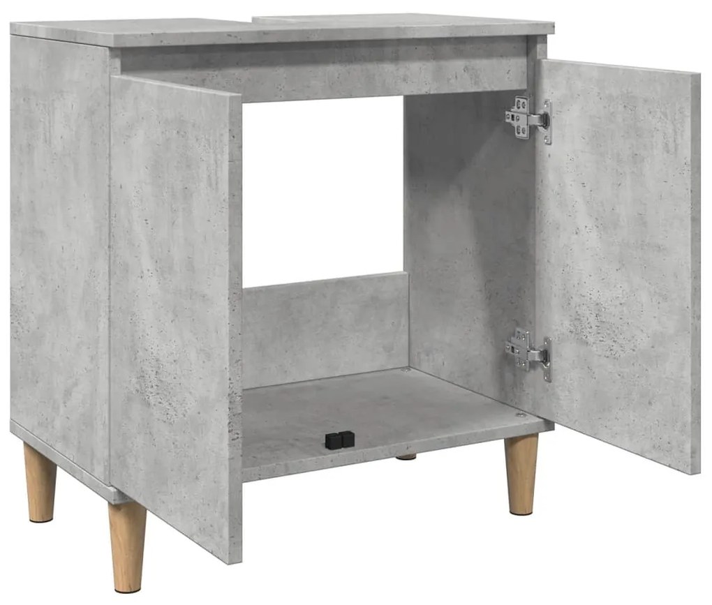 Mobile lavabo grigio cemento 58x33x60 cm in legno multistrato