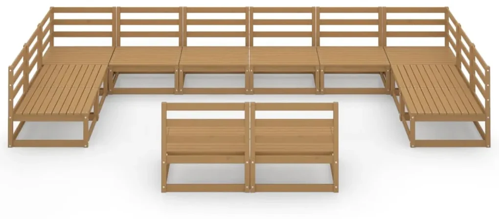 Set divani da giardino 12 pz in legno massello di pino