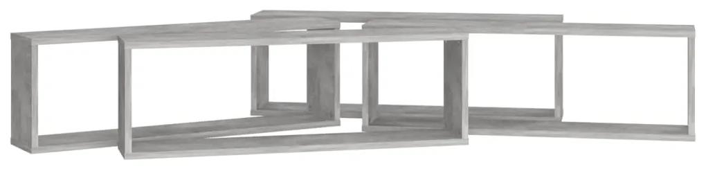 Mensole a cubo 4 pz grigio cemento 80x15x26,5 cm in truciolato